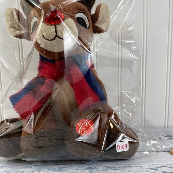 Rudolph the Red-Nosed Reindeer Stuffed Plush by DanDee Musical Nose Lights Up - Picture 11 of 11